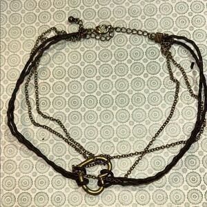 Multi-Layered Chain and Cord Necklace